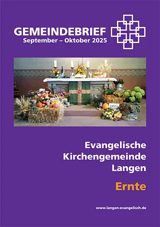 Titelblatt des Gemeindebriefs mit Bild und Text.